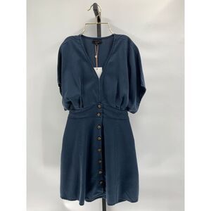 EUC Quince Navy Button-Down Dress